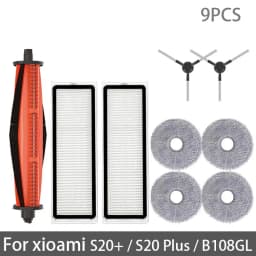 Robot Vacuum Cleaner Accessories Kit For Xiaomi S20+ S20 Plus B108GL, Main Side Brush Filter Mop Cloths Replacement Spare Parts
