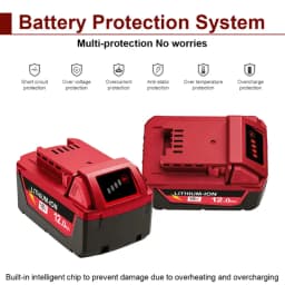 M18 For Milwaukee 18V Power Tool Battery, Charger BR XC M18B5 48-11-1860, Built-in 18650 Power Tool Battery 6.0Ah/9.0Ah/12.0Ah