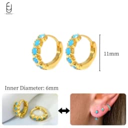 925 Sterling Silver Needle Exquisite Turquoise Silver Earrings for Women Blue Crystal Geometry Pendant Earrings Luxury Jewelry
