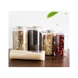1PC Plastic Packing Bottle PET Clear Empty Seal Bottle Circular Bucket Storage Biscuit Jar Food Grade Sealed Cans Tank Container