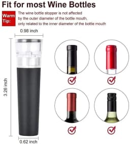 Vacuum Wine Bottle Stopper, Reusable Wine Bottle Stoppers, Built-in Vacuum Pump, Leakproof Wine Bottle Sealer, Silicone Caps
