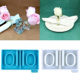 E0BF Napkin Ring Resin Silicone Mold Epoxy Napkin Holder Mould for DIY Craft