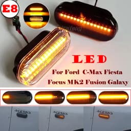 2PCS Scroll Blinker Lamp Dynamic Flashing LED Turn Signal Side Marker Light For Ford C-Max Fiesta MK6 Focus MK2 Fusion Galaxy