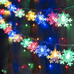Christmas Snowflake String Lights LED Fairy Lights USB/Battery Powered Garland 2024 New Year's Wedding Party Xmas Decorations