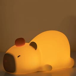 Cute Cartoon Capybara Silicone Night Light USB Rechargeable Timing Dimming Sleep Night Lamp for Children's Room Decor