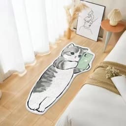 VIKAMA Cartoon Cat Carpet, Plush And Warm Bedside Blanket, Cute And Girlish Bedroom, Children's Room Carpet, Home Decoration