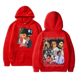 Classic Michael Jackson King of Pop Double Sided Print Hoodie Men Vintage Gothic Rock Sweatshirt Man Casual Oversized Streetwear