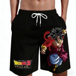 2026 New Dragon Ball Broly Super Saiyan 4 Anime Print Beach Shorts Casual Loose Family Matching Outfits Summer Quick Dry Sports