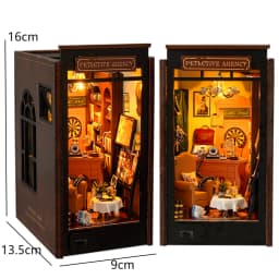 DIY Book Nook Kit Wooden Mini Dollhouse 3D Puzzl Model Building Handmade Bookshelf Insert Home Decor For Xmas Birthday Gifts