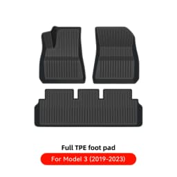 YZ For Tesla Floor Mat Model Y 2021-2026 Model 3 Highland Car Trunk Mat Luggage Mat TPE Waterproof Anti-Slip Set Floor Liner Mat