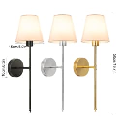 Nordic LED Wall Lamp Charging Function Retro Fabric Black GoldSilver E27 Socket Wireless Remote Control RGB For Bedroom Study