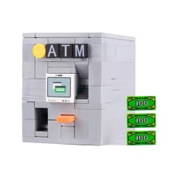 MOC ATM Games Machines Safe Figures Accessories Building Blocks Gold Egg Ore Diamond Deposit Bank Key Card Christmas Bricks Toys