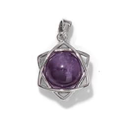 Hexagram Star Pendant Lapis Lazuli Amethysts Natural Stone Charms For Making Necklace Earrings Amulet Star of David Jewelry
