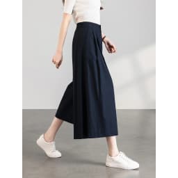 VIMLY Women's Wide Leg Cropped Pants 2026 Summer New Minimalist Commute Ruched Waist Design Loose Fit Casual Culottes A6206