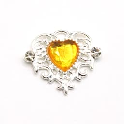 10Pcs 21 * 25mm Peach Heart Rhinestone Alloy Flower Plate Ornaments Diy Wedding Dress Gift Box Hair Decoration Accessories