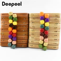 Deepeel 20cm Solid Wood Square Bag Handles Wooden Beads Kiss Clasp Locks Handbag Purse Frames Handle DIY Crafts Accessories