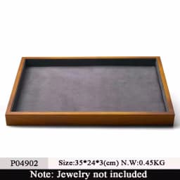 Oirlv Multi-function Wood Flat Jewelry Tray Stackable Jewelry Drawer Organizer Bracelet/Watch/Earrings Showcase Jewelry Holder