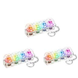 2026 New High-Transparency Four-Button Light-Emitting Stress-Relief Button Keychain Mechanical Keyboard Style Toy Pendant
