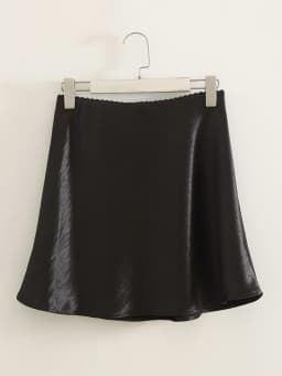 Black Satin Mini Skirts Women Summer Elegant A Line Skirt Ladies Office Beige Elastic Waist Women's Short Satin Skirt Brown 2026