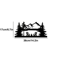 Elegant Iron Wall Hanging Black Mountain Sword Cutout Metal Art for Indoor Decor TV Background Wall Decoration