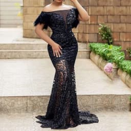 Women Dress One-line Shoulder Sequin Slim-fit Bag Hip Mermaid Evening Dress Elegant Women's Dress A-line Dresses Evening Dress