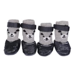 Pet Socks for Small Dog Cat, Non-Slip Dog Socks with Adjustable Paw Protection Winter Knitting Warm Sock (Blue Red Black)