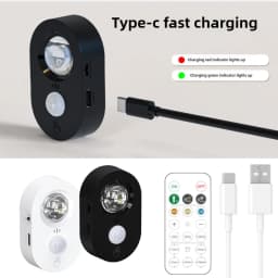 USB Human Body Sensor Led Lamp 3000K-6000K Rechargeable Lights Remote Control For Kitchen Cabinet Wardrobe Bedroom Decoration