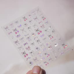 5D Relief Finely Crafted White Black Pink Lattice Lace Stripe Love Bow Adhesive Nail Art Stickers Decals Manicure Beauty Charms