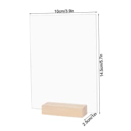 10Pcs Acrylic Wedding Table Number Sign DIY Blank Clear Display Signs with Wooden Base for Wedding Party Event Table Decoration
