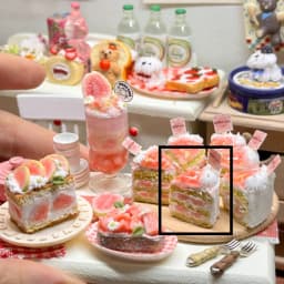 Handmade Premium Mini Food Set - Sandwich/Cake/Rainbow Cake/Hot Dog | Artisan Dollhouse Decor | Customizable Baking Miniatures