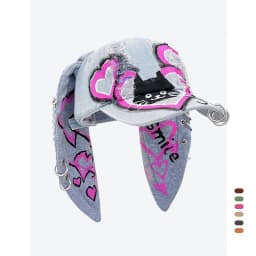 Rabbit Eared Cowboy Ripped Baseball Cap Dark Punk Hottie Photos Peaked Cap