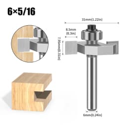 1pc 6mm 12mm Shank Ball T-cutter Woodworking Milling Router Bit Slotting Cutter 2-in-1 Slotting Crabapple Angle Milling Cutter
