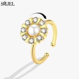 Korean Fashion Daisy Spinner Fidget Ring Multiple Style Sunflower Rose Snowflake Rotate Freely Anti Stress Anxiety Rings Wedding