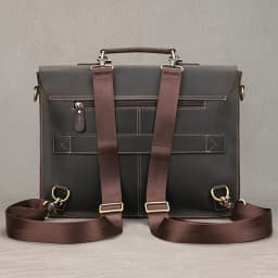 Vintage Style Men's Briefcase Backpack Leather Daypack For Men Male Travelling Bagpack Backpack Latop Bag 14" Laptop Bag 3 In 1