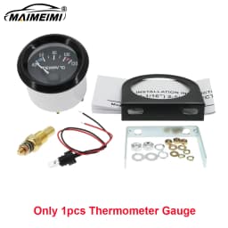 40-120 Celsius Car 52mm Water Temperature Gauge with Adaptor Joint Pipe Radiator 1/8NPT Sensor Racing Water Tank Level Indicator