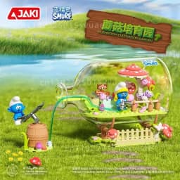 JAKI Blue Elf Building Blocks Drifting Bottle Series Anime Cartoon Assembly Toy Model Desktop Decoration Ornament Children Gifts
