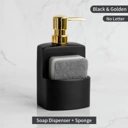 Kitchen Accessories Sink Countertop Liquid Hand Soap Dispenser Pump Bottle Caddy with Storage Compartment Holds Stores Scrubbers
