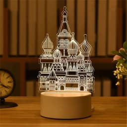 3D Acrylic LED Night Lamp USB Plug-Bedside Accent for Birthday Celebrations & Family Home Decor