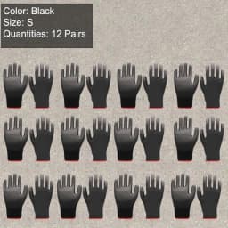 2/6/12 Pairs Nylon Knitted Gloves With PU Coated Work Safety Gloves Gardener Builder Driver Mechanic Protective Gloves Supplies