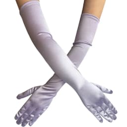 52CM Solid Satin High Elasticity Women Halloween Cosplay Stage Performance Dinner Accessories Etiquette Long Gloves Opera