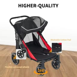 Garvee Multi Functional Pet Cart Lightweight And Foldable Multiple Cats Dogs And Outdoor Carts Heavy-Duty Large Dog Stroller with Mesh Ventilation, Removable Bed, Storage Basket For Dogs Cat