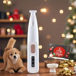 1pc Pet Grooming Scissors, Dog Grooming Set, Low-Noise Dog and Cat Hair Clippers, Battery/USB Powered LED Lights