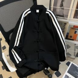 Fashionable Loose Baseball Jacket Women's Sweatshirt Button Design Autumn Winter Outerwear Comfortable Fit round Neck Long Sl...
