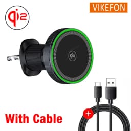 Cooler Magnetic Wireless Car Charger LED Light Air Outlet Phone Holder for iPhone 16/15/14/13 Pro Max Fast Charging Station