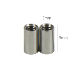 2pcs Stainless Steel Threaded Sleeves Screw Rob Tube 5mm Diameter with M4 Internal Thread Spare Part