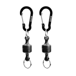 Booms Fishing Magnetic Net Release Holder With Coiled Lanyard Fly Fishing Tool Strong Magnet Carabine Anti-Drop Rope Accessories