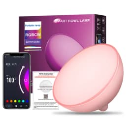 WiFi+Bluetooth Smart Portable Dimmable Table Lamp Atmosphere Light New 1 PCS Desktop Small Night Bowl Lamp for Bedroom Game Room