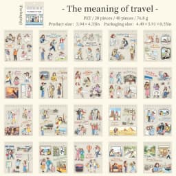 Journal GO Travel Theme Spiral Sticker Book Journey Character & Scene Decals for Journaling Scrapbooking & Planners