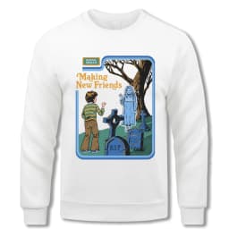 Making New Friends Sweatshirt Men Casual Fleece Pullovers Hip Hop O-Neck Long Sleeve Autumn Warm Unisex Vintage Loose Clothing