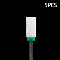 5pcs Ceramic Milling Cutter For Manicure Set Nail Drill Bit Mill Manicure Machine Pedicure Tools for Removing Gel File 3/32 Inch